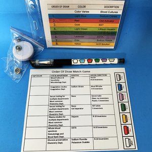 Order Of Draw Phlebotomy Study Kit